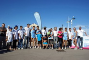 Arrivée à Port La Nouvelle - coureurs et patients parrainés